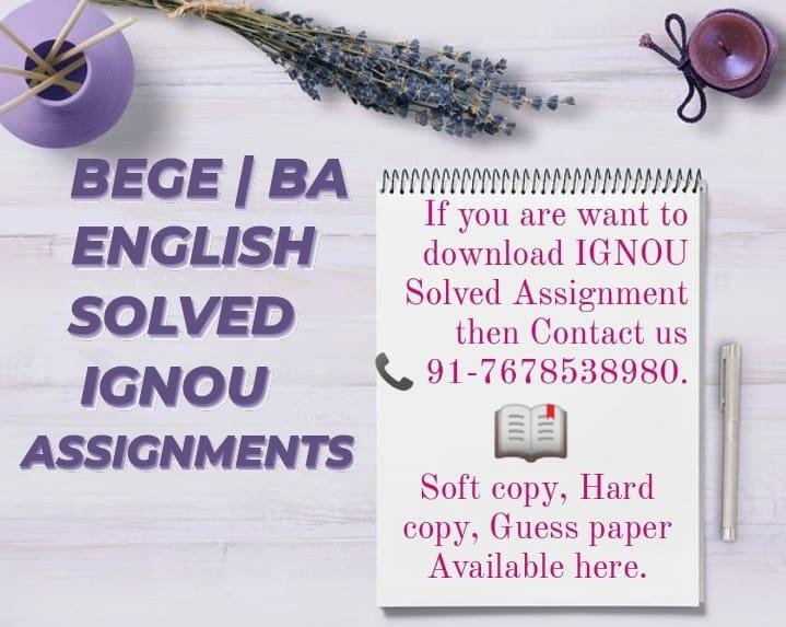 ignou bege english solved assignment